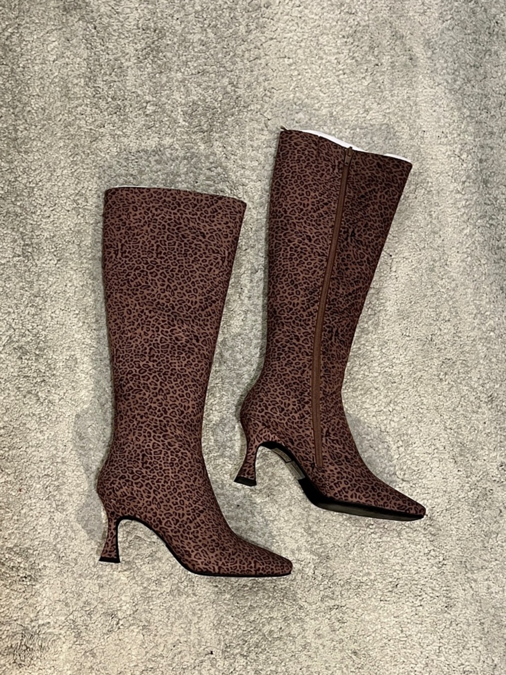 BRAND NEW Jeffery Campbell Checkmate knee high boots- Leopard/Cheetah Print